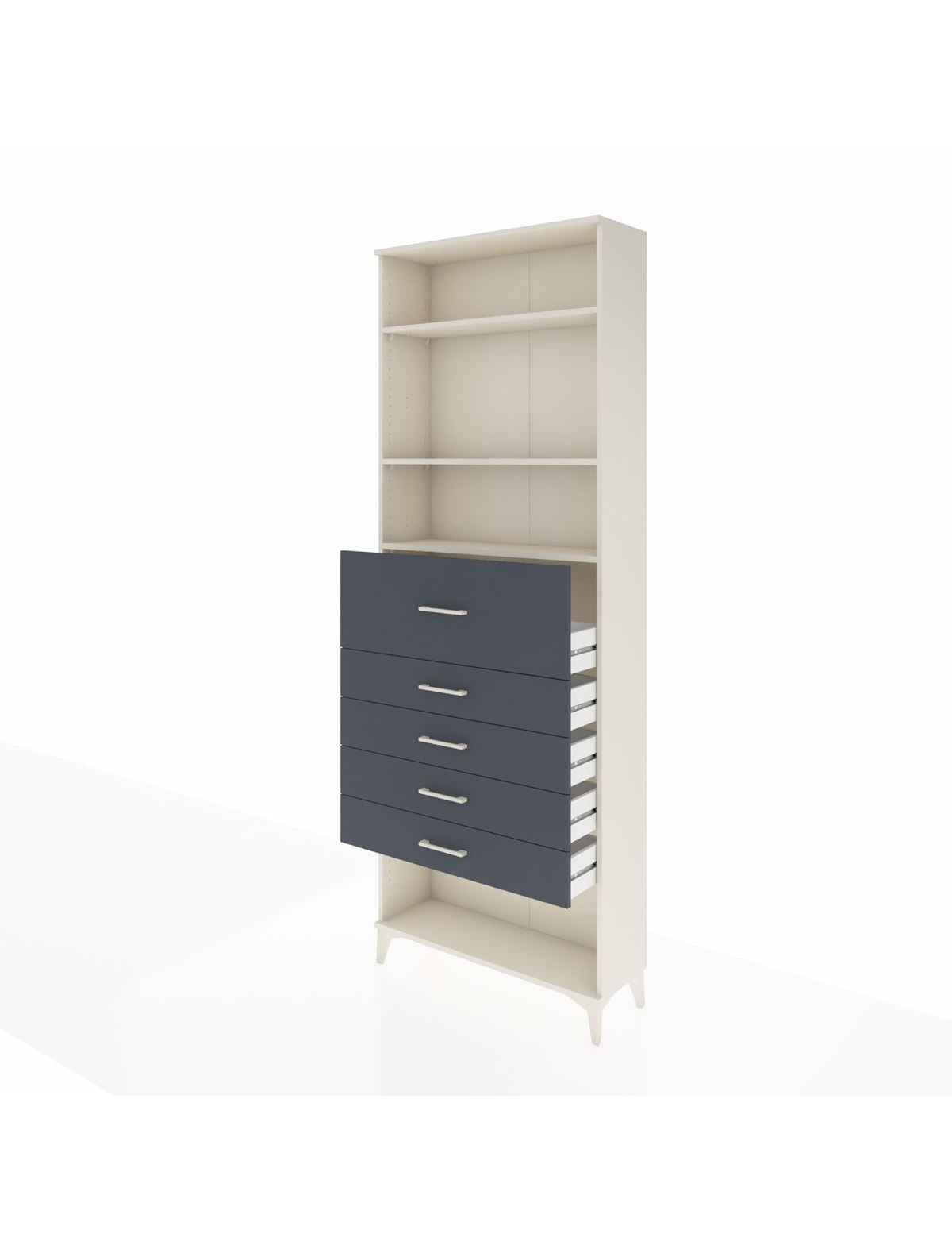 Arges Dolap 3 Raflı 5 Çekmeceli 88x30x243 - S33M124V2A