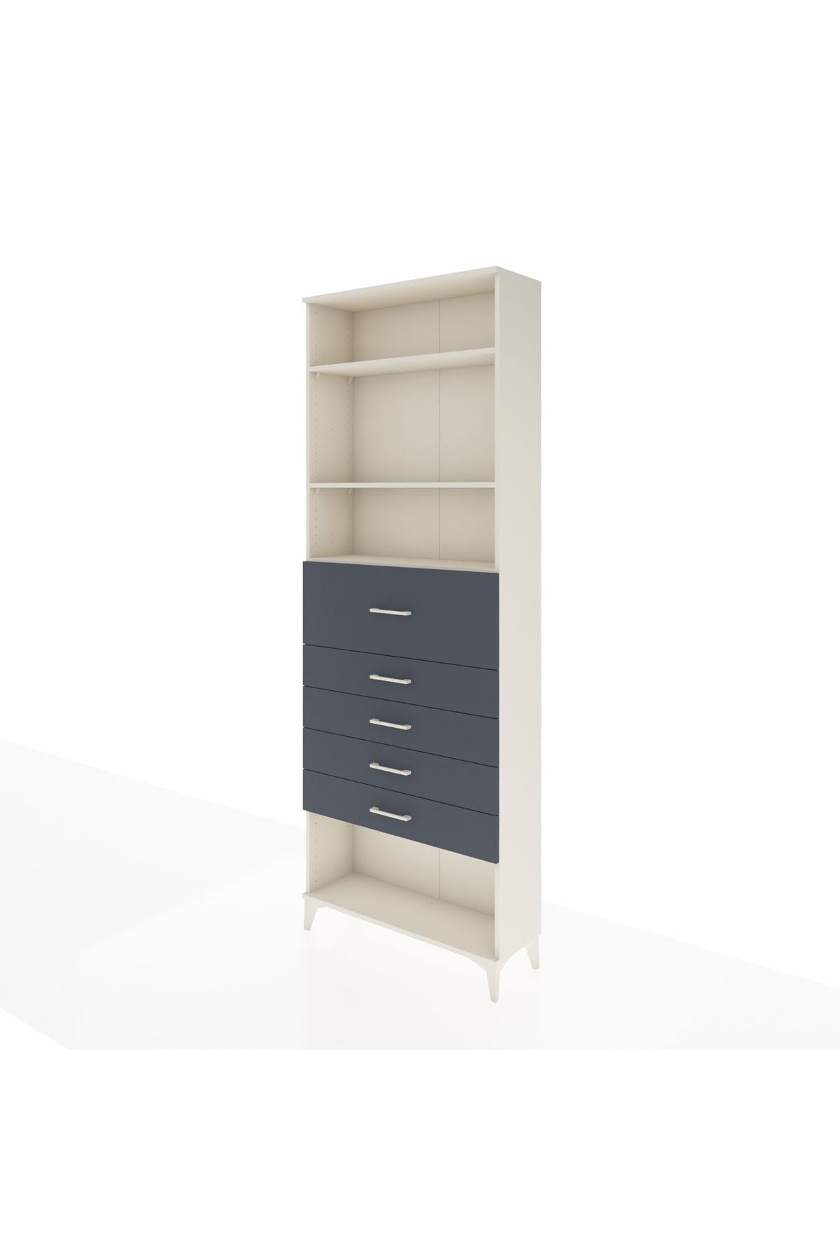 Arges Dolap 3 Raflı 5 Çekmeceli 88x30x243 - S33M124V2A