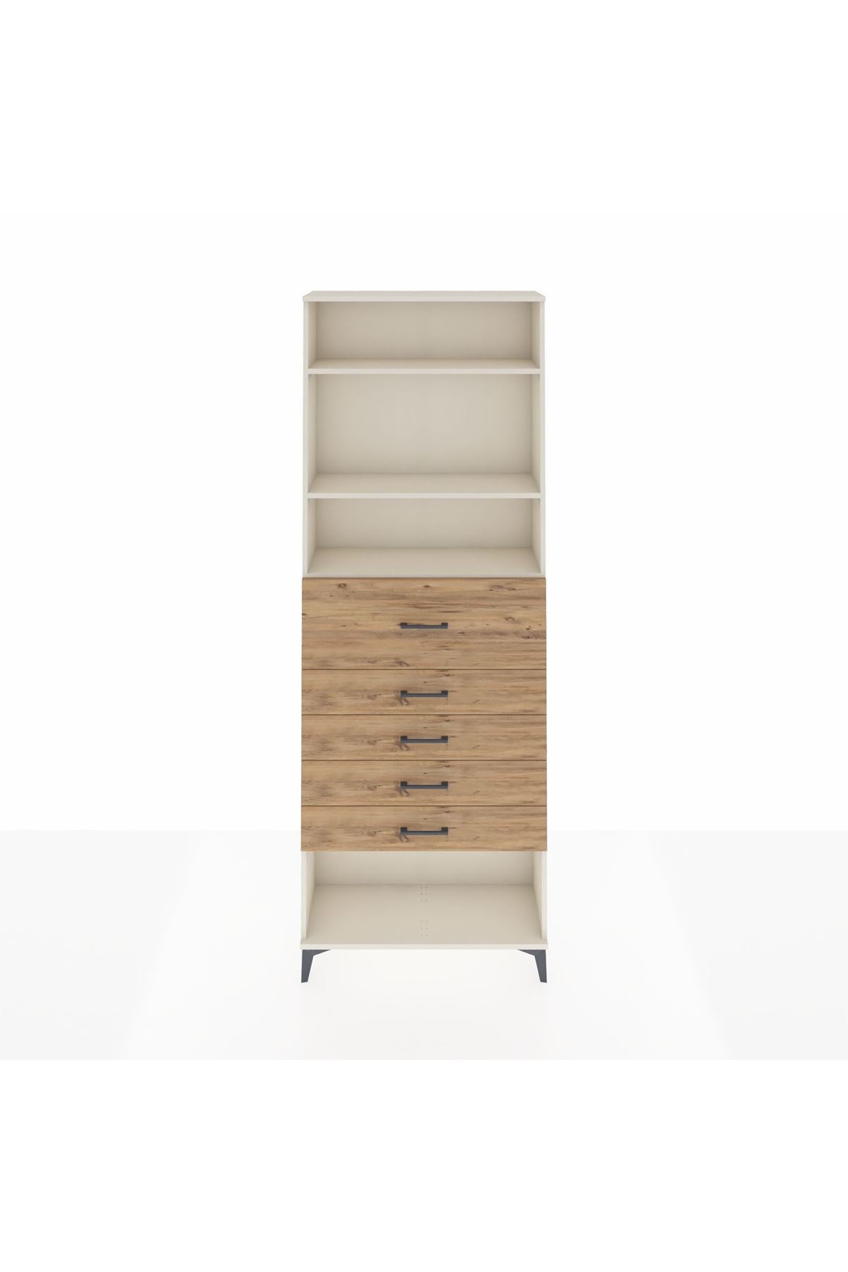 Arges Dolap 3 Raflı 5 Çekmeceli 88x30x243 - S33M124V3A