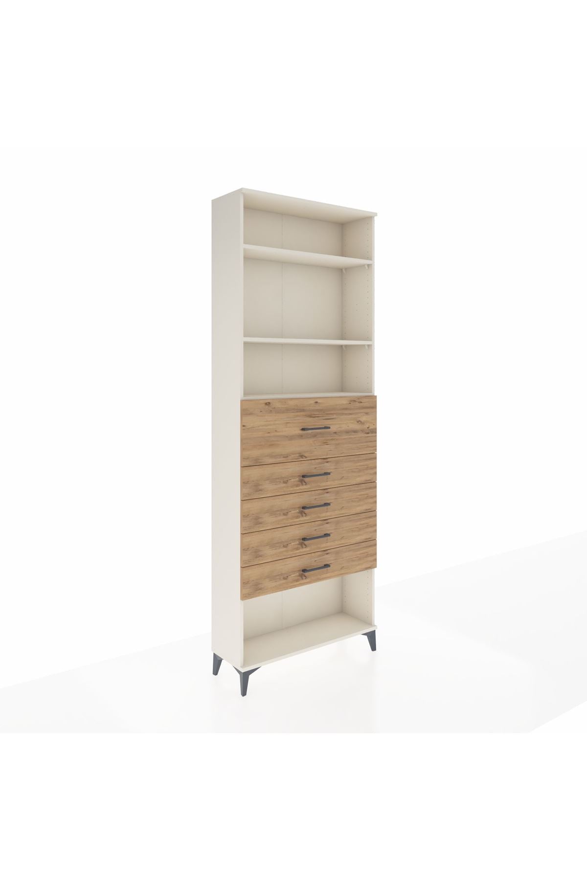 Arges Dolap 3 Raflı 5 Çekmeceli 88x30x243 - S33M124V3A