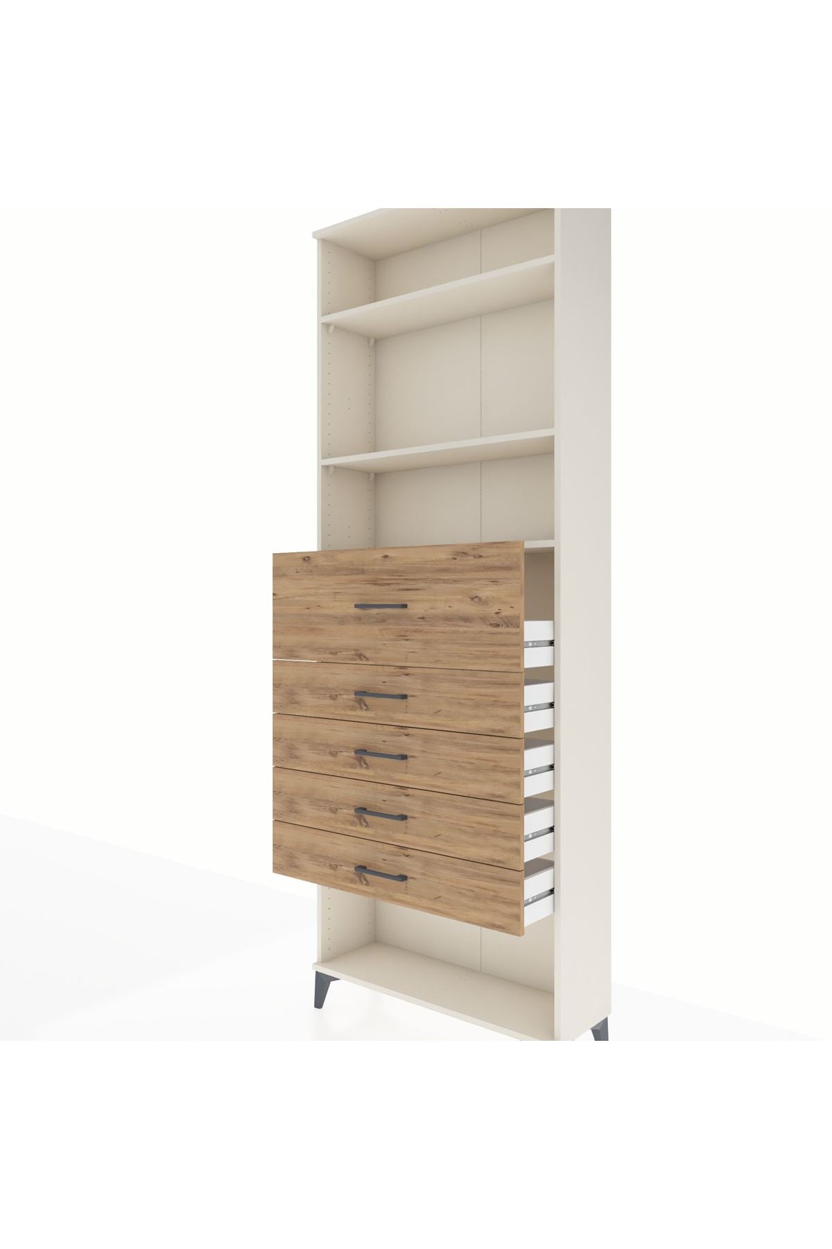 Arges Dolap 3 Raflı 5 Çekmeceli 88x30x243 - S33M124V3A