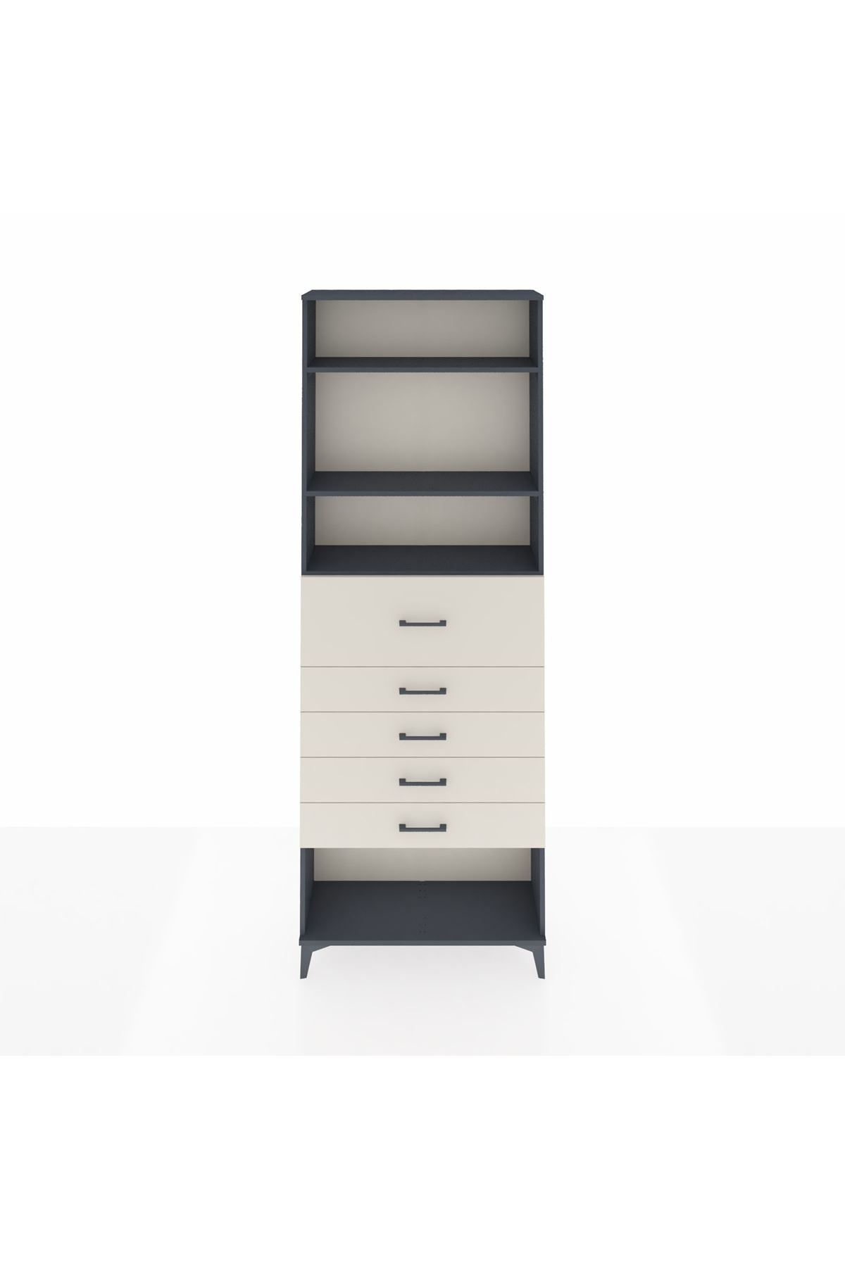 Arges Dolap 3 Raflı 5 Çekmeceli 88x30x243 - S33M124V4A