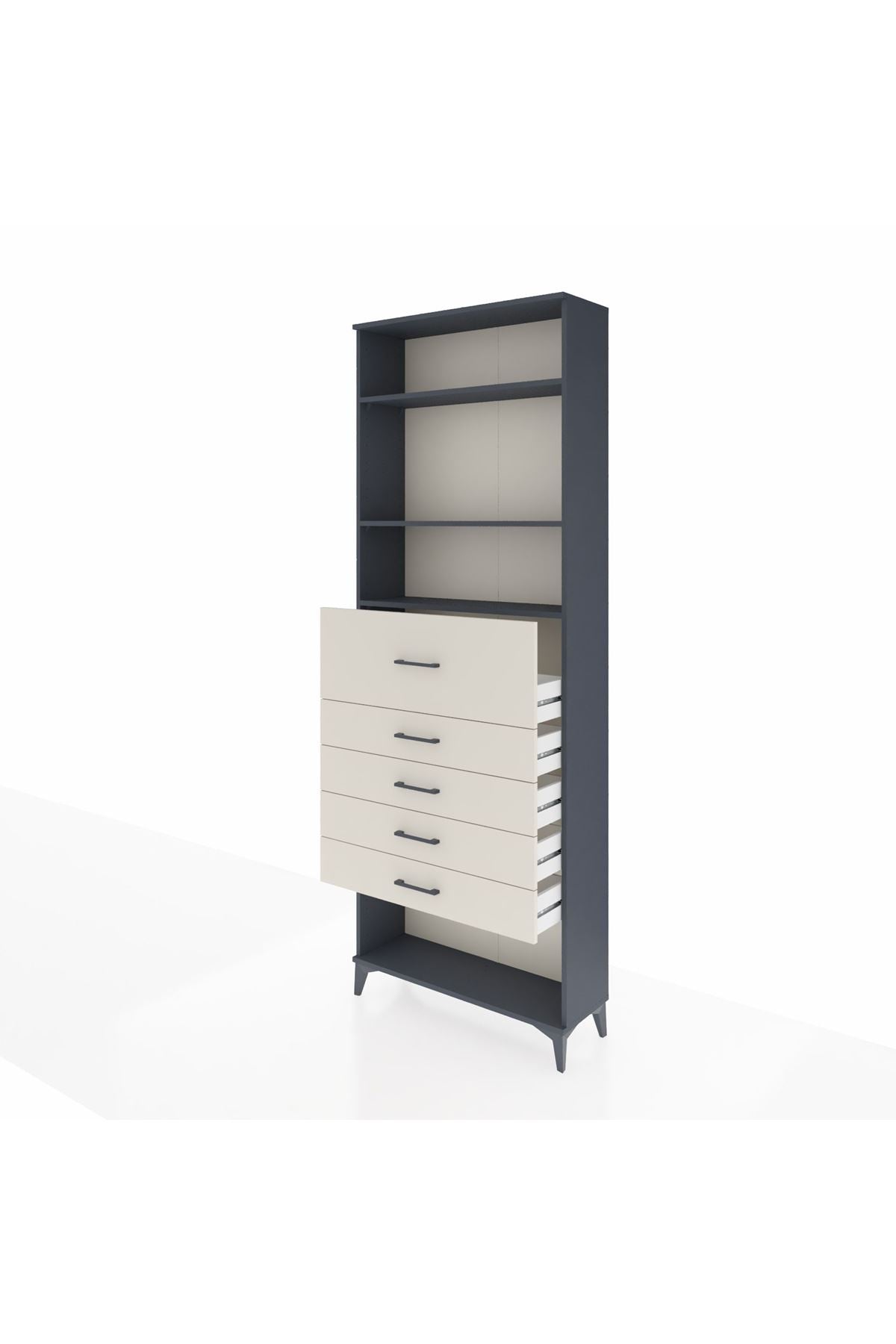 Arges Dolap 3 Raflı 5 Çekmeceli 88x30x243 - S33M124V4A