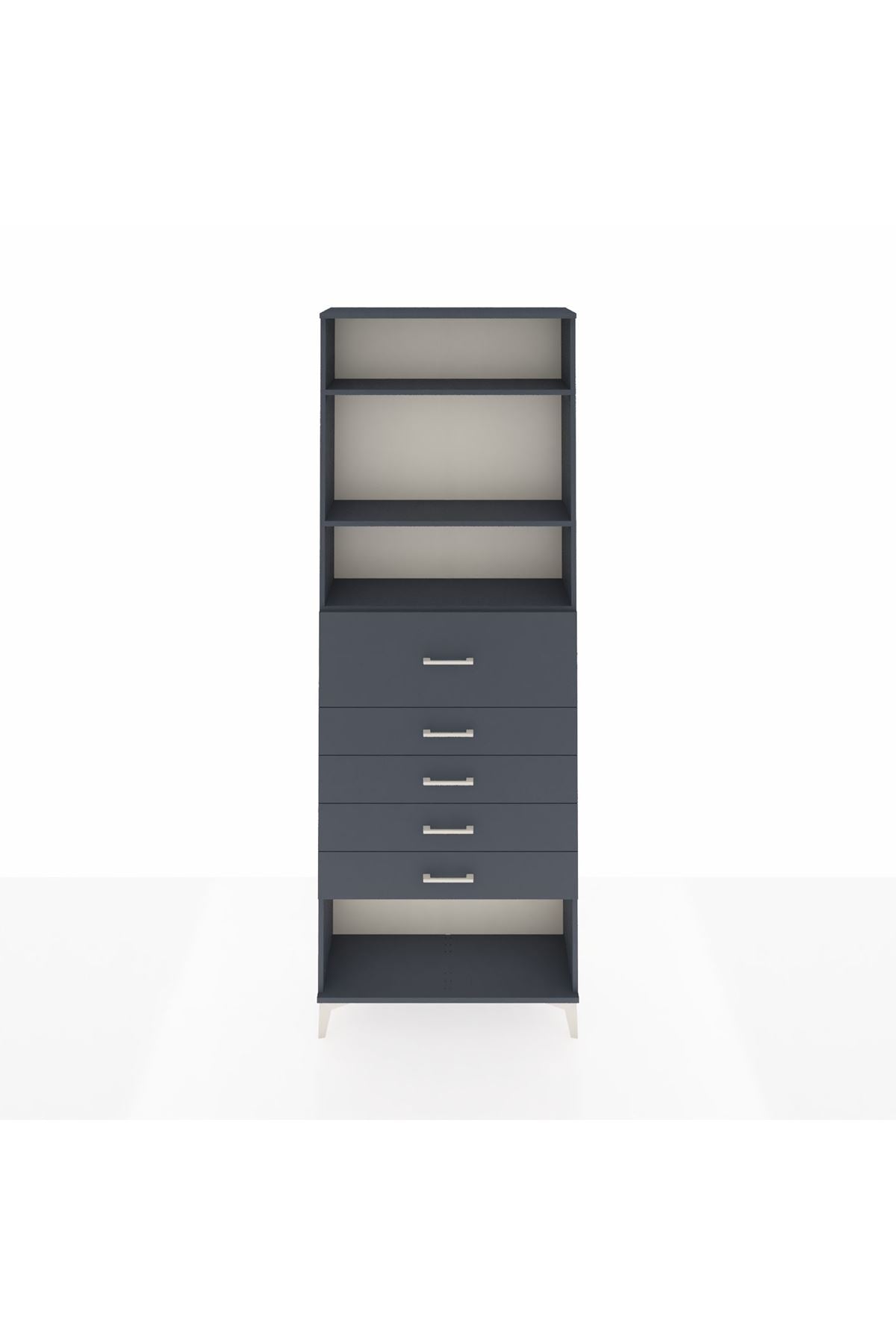 Arges Dolap 3 Raflı 5 Çekmeceli 88x30x243 - S33M124V5A