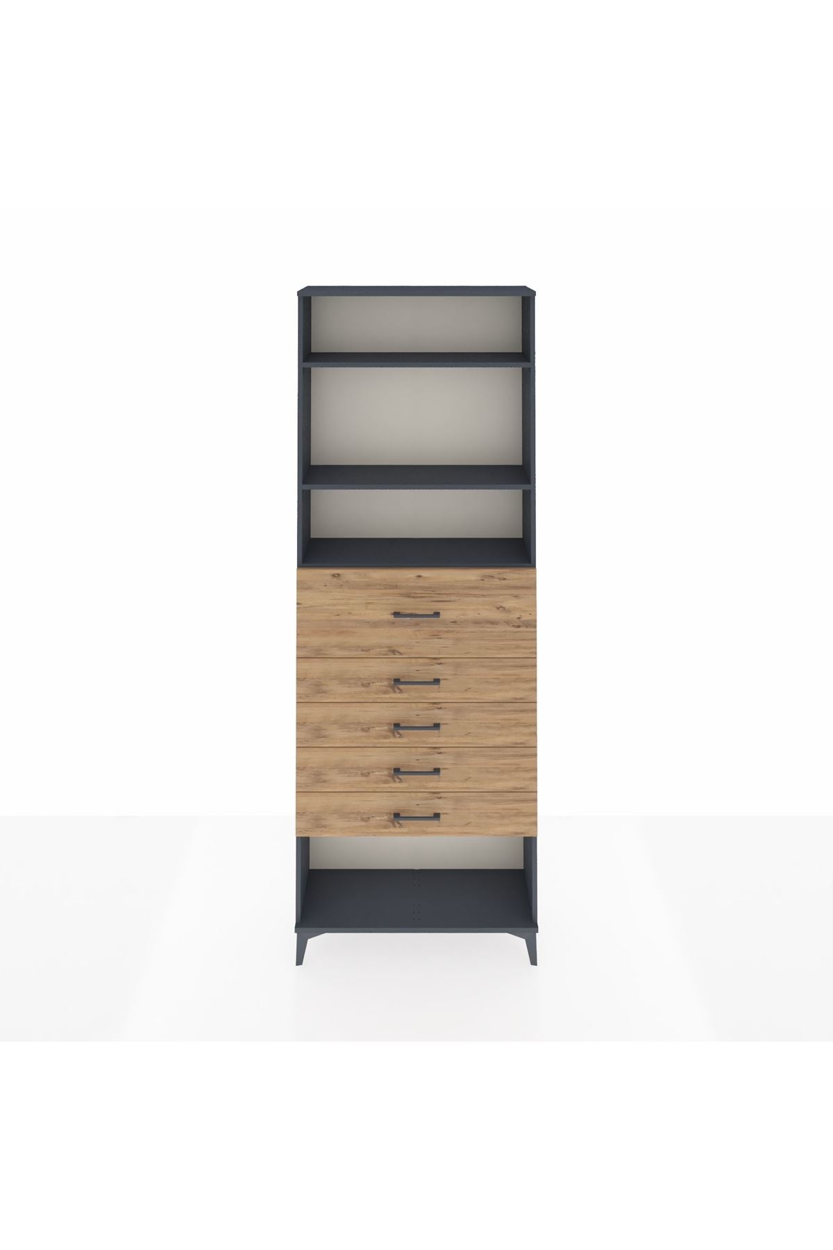 Arges Dolap 3 Raflı 5 Çekmeceli 88x30x243 - S33M124V6A