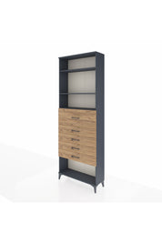 Arges Dolap 3 Raflı 5 Çekmeceli 88x30x243 - S33M124V6A