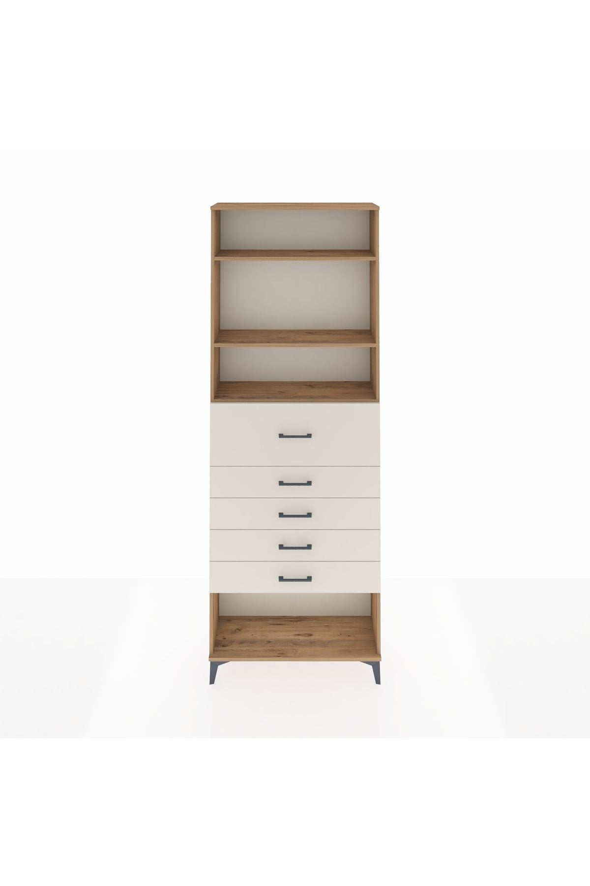 Arges Dolap 3 Raflı 5 Çekmeceli 88x30x243 - S33M124V7A