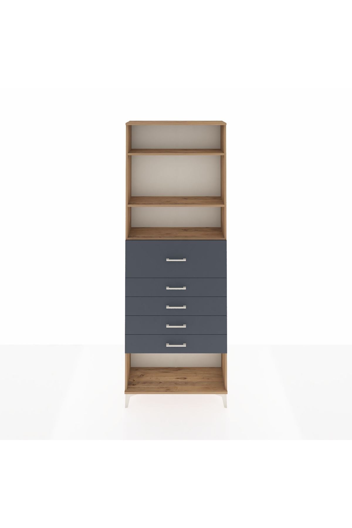 Arges Dolap 3 Raflı 5 Çekmeceli 88x30x243 - S33M124V8A