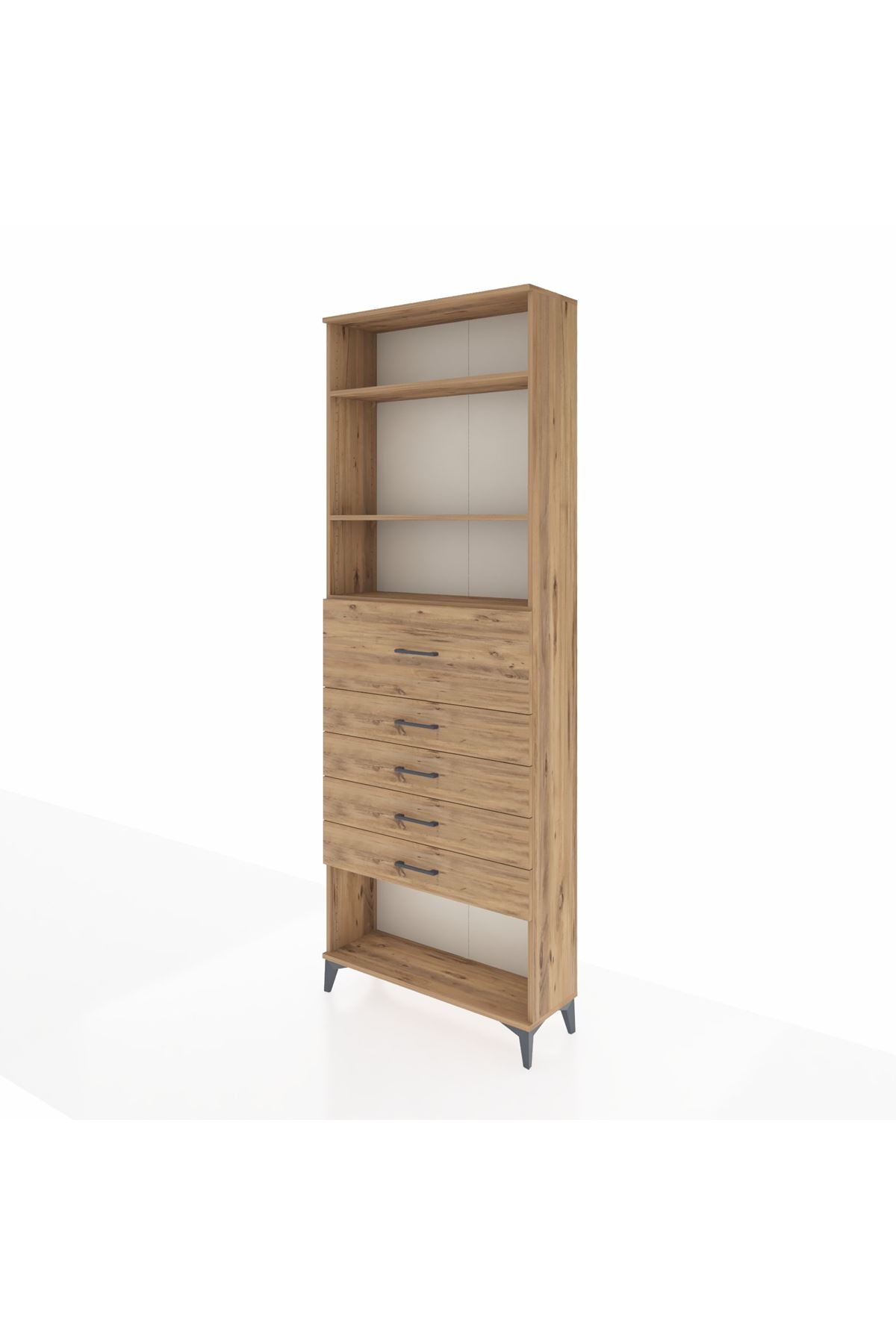 Arges Dolap 3 Raflı 5 Çekmeceli 88x30x243 - S33M124V9A