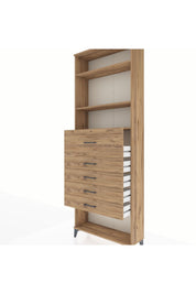 Arges Dolap 3 Raflı 5 Çekmeceli 88x30x243 - S33M124V9A