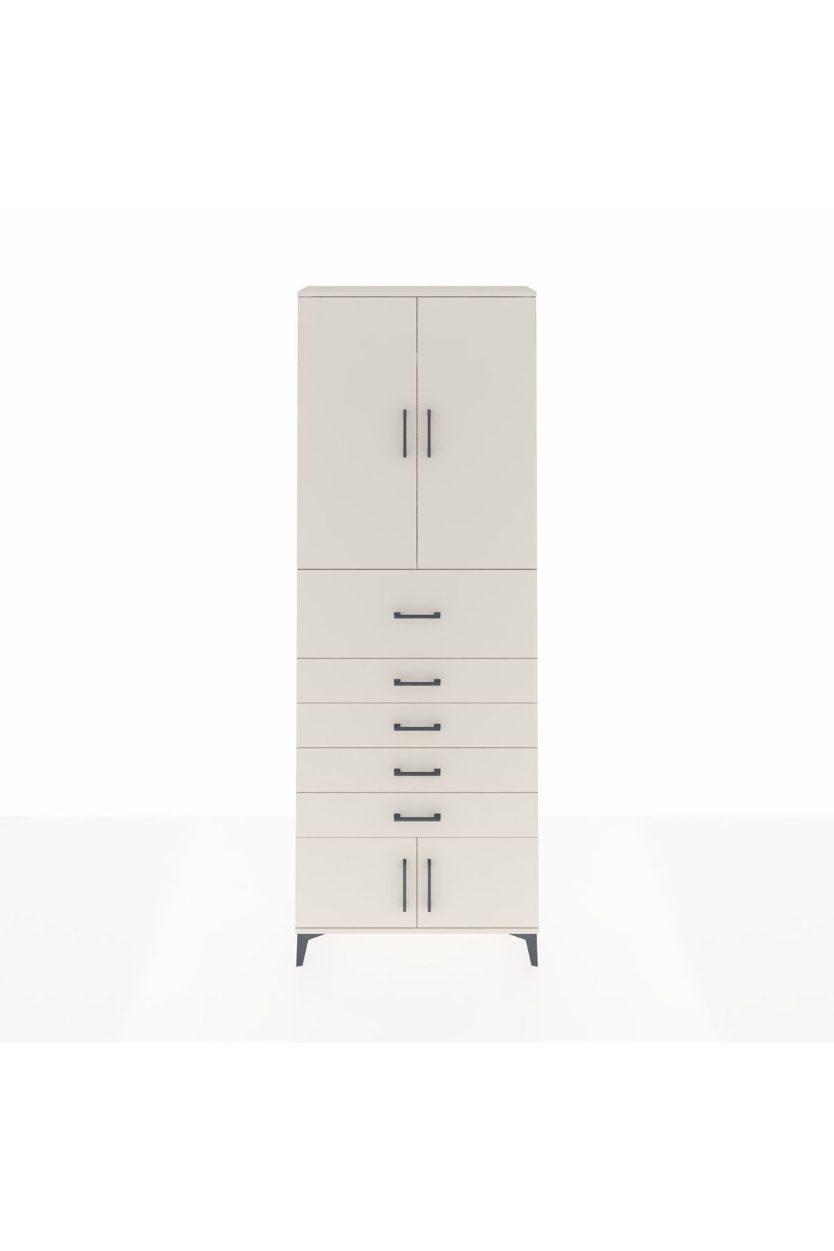 Arges Dolap 3 Raflı 5 Çekmeceli 4 Kapaklı 88x30x243 - S33M125V1A