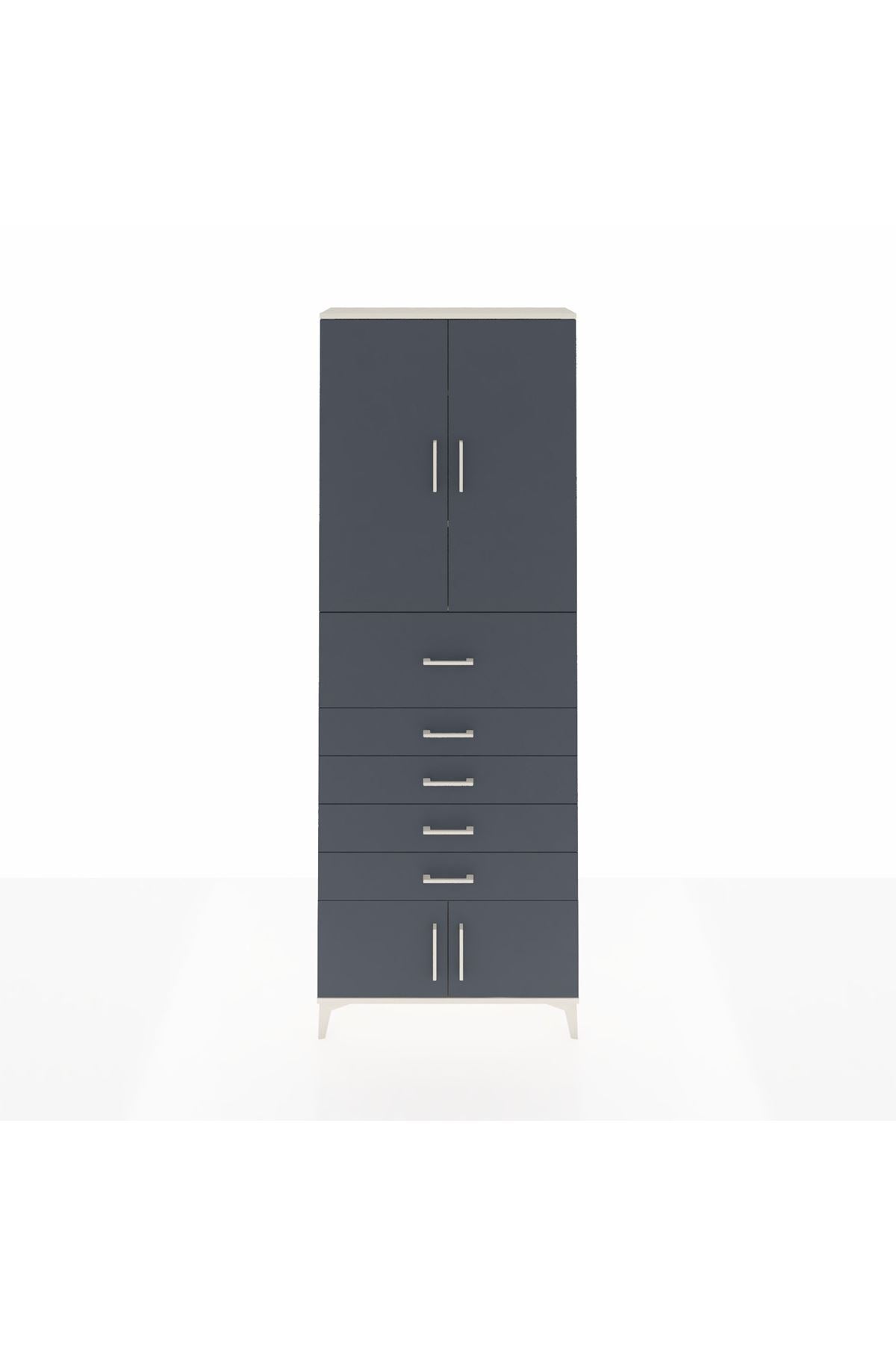 Arges Dolap 3 Raflı 5 Çekmeceli 4 Kapaklı 88x30x243 - S33M125V2A