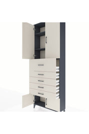 Arges Dolap 3 Raflı 5 Çekmeceli 4 Kapaklı 88x30x243 - S33M125V4A