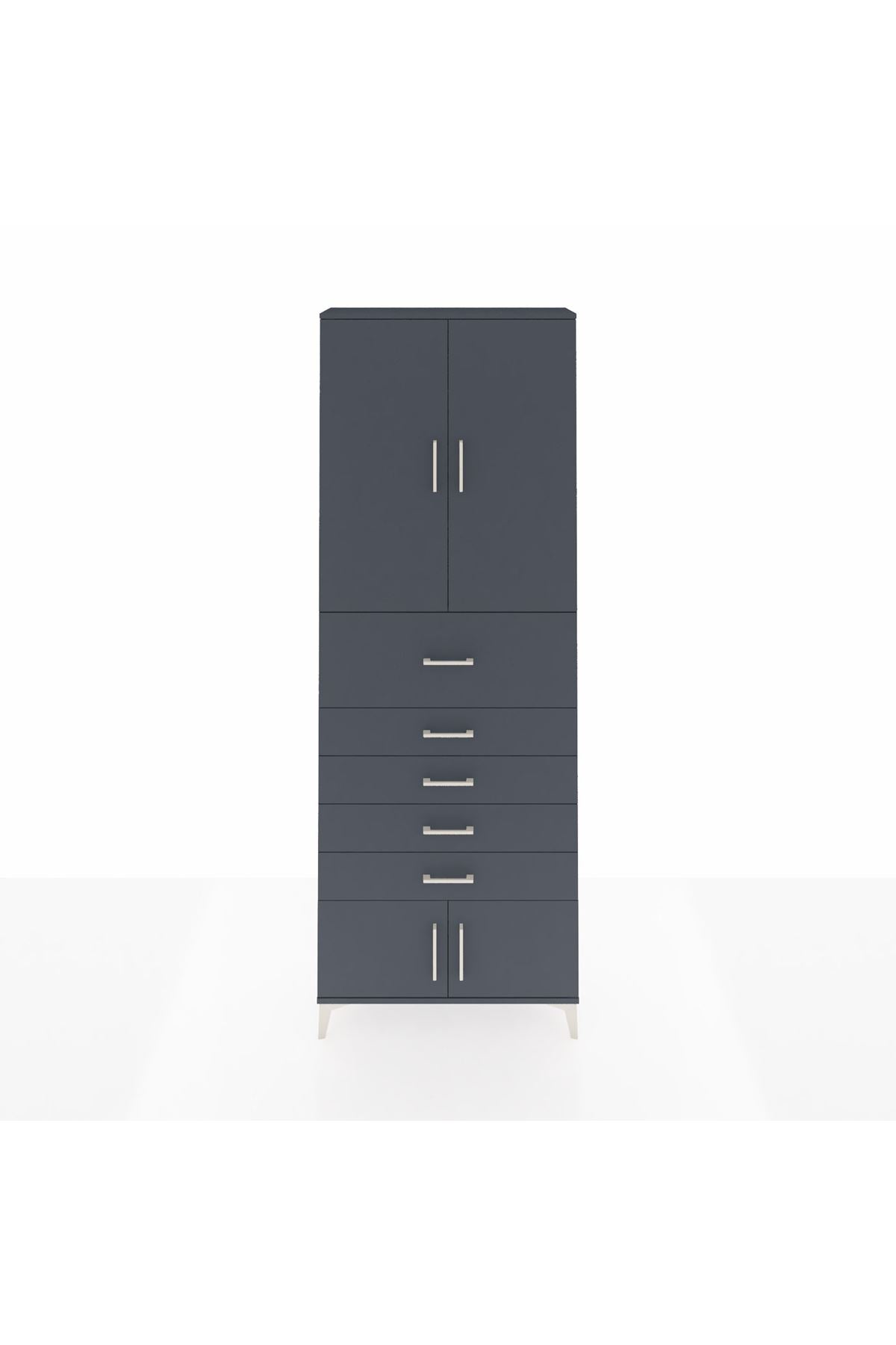 Arges Dolap 3 Raflı 5 Çekmeceli 4 Kapaklı 88x30x243 - S33M125V5A