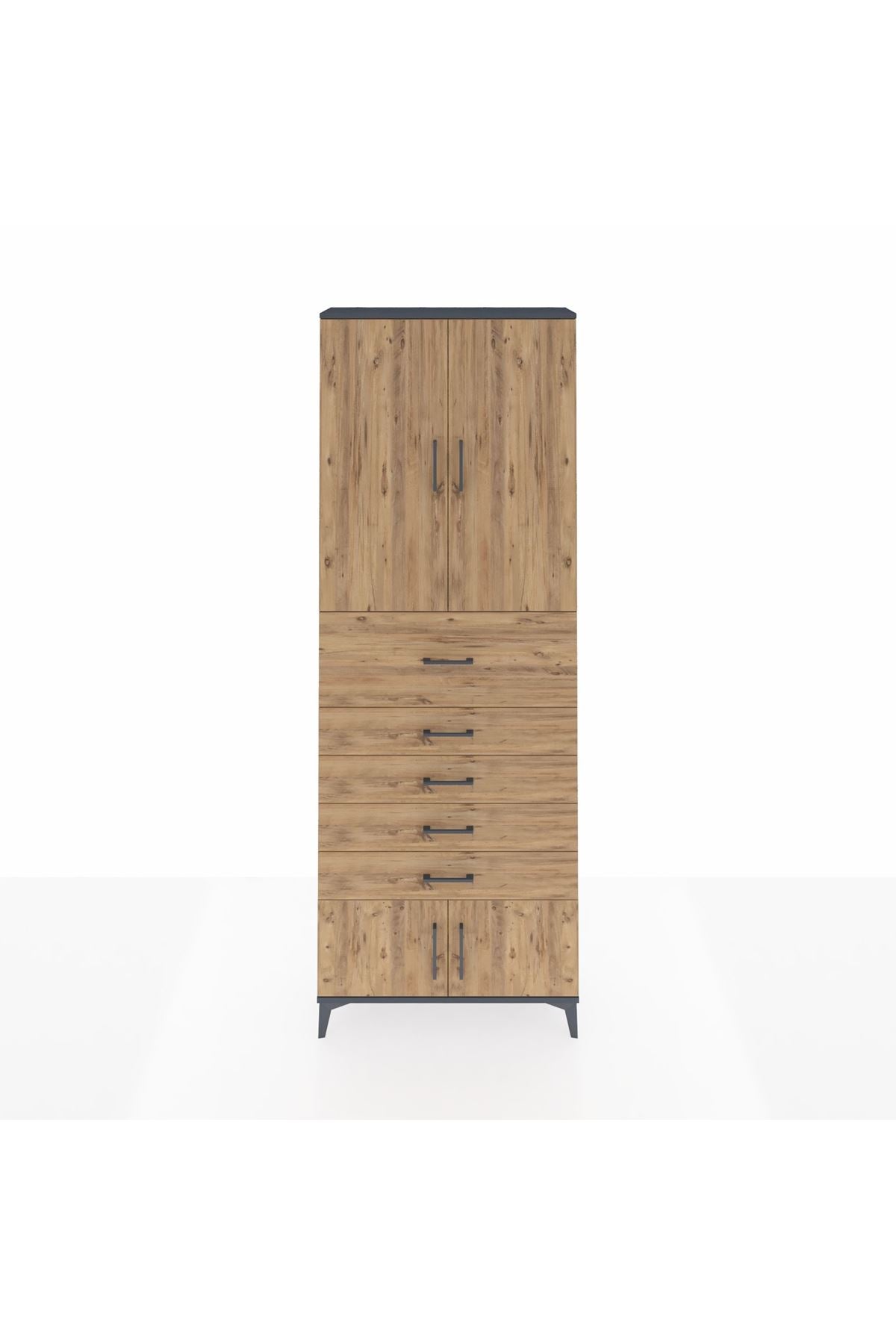 Arges Dolap 3 Raflı 5 Çekmeceli 4 Kapaklı 88x30x243 - S33M125V6A