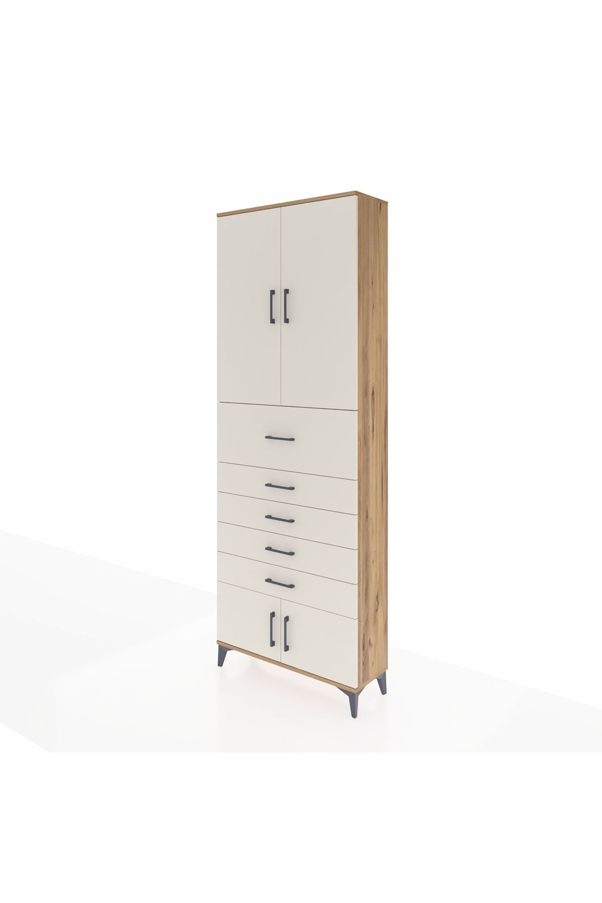 Arges Dolap 3 Raflı 5 Çekmeceli 4 Kapaklı 88x30x243 - S33M125V7A