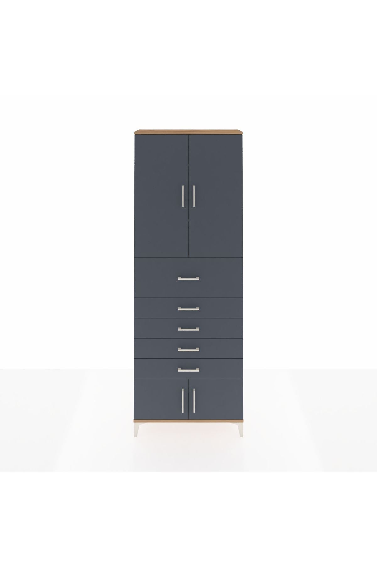 Arges Dolap 3 Raflı 5 Çekmeceli 4 Kapaklı 88x30x243 - S33M125V8A