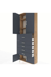 Arges Dolap 3 Raflı 5 Çekmeceli 4 Kapaklı 88x30x243 - S33M125V8A