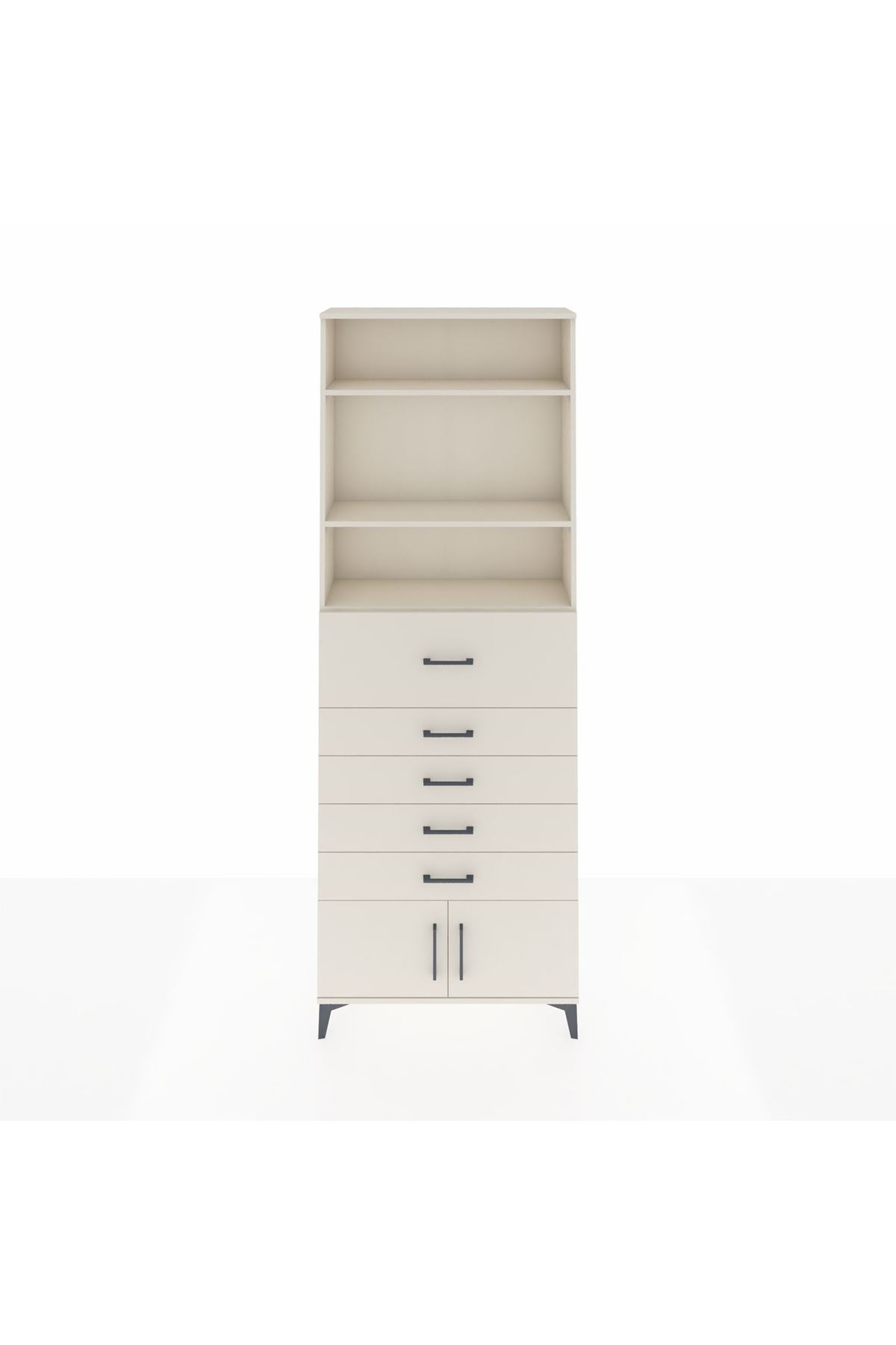 Arges Dolap 3 Raflı 5 Çekmeceli 2 Kapaklı 88x30x243 - S33M126V1A