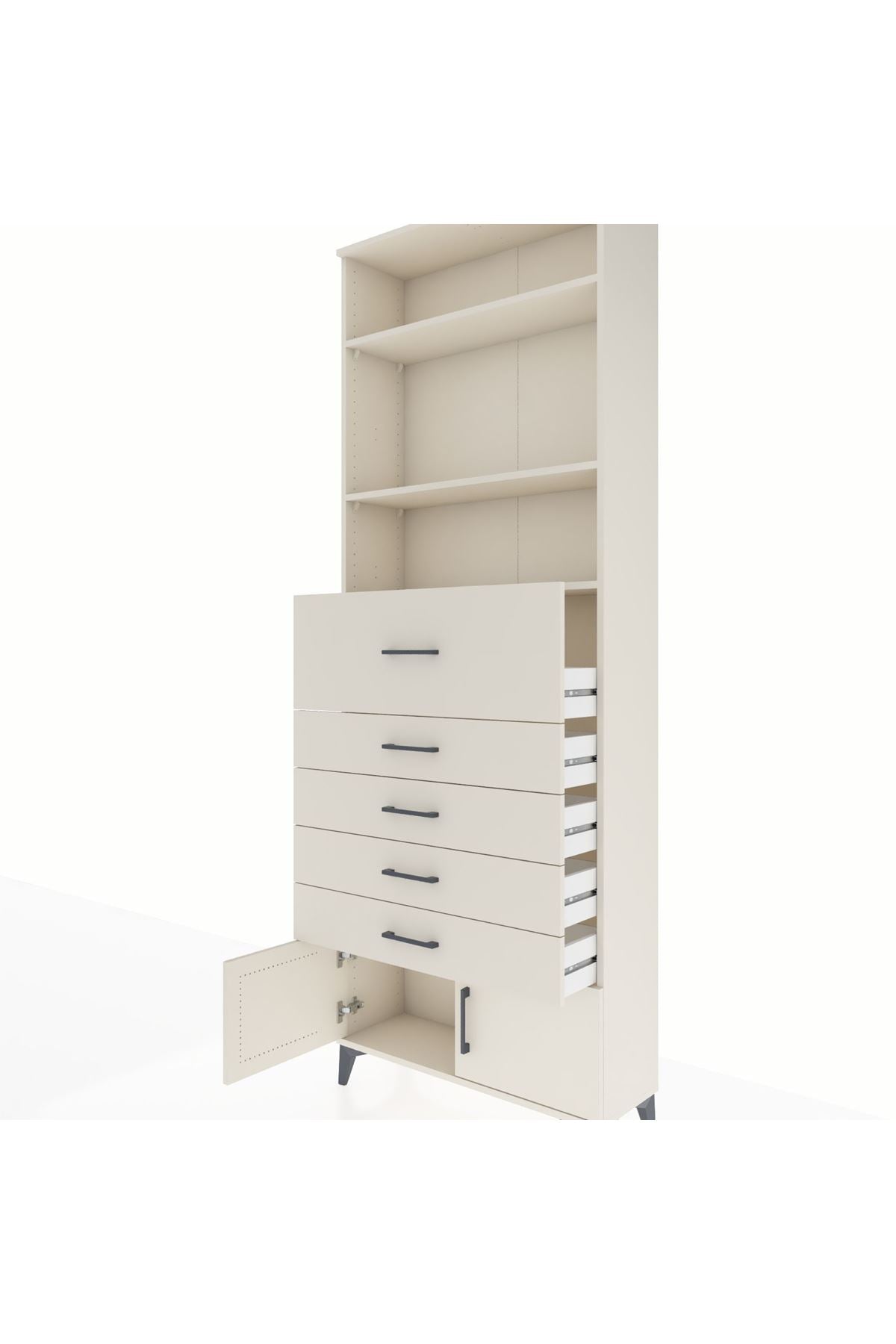 Arges Dolap 3 Raflı 5 Çekmeceli 2 Kapaklı 88x30x243 - S33M126V1A