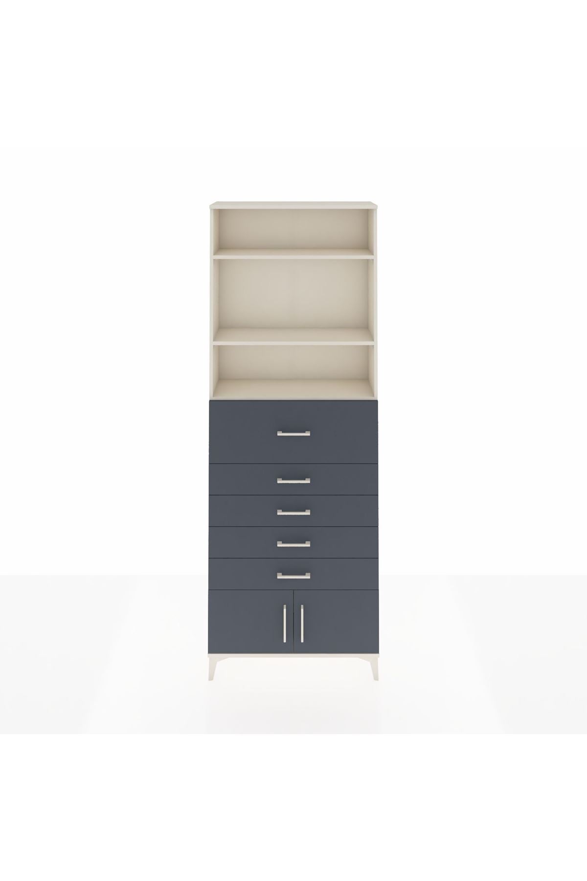 Arges Dolap 3 Raflı 5 Çekmeceli 2 Kapaklı 88x30x243 - S33M126V2A