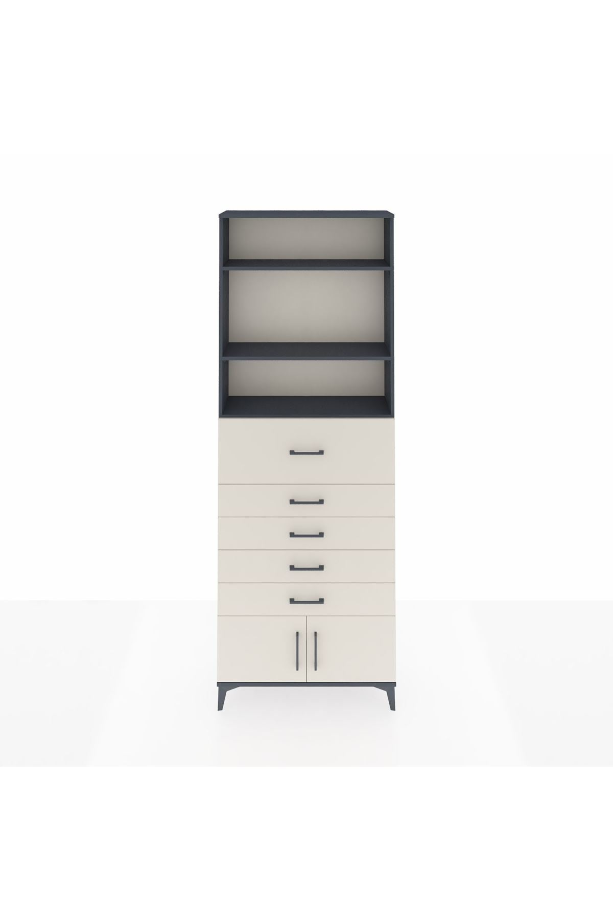 Arges Dolap 3 Raflı 5 Çekmeceli 2 Kapaklı 88x30x243 - S33M126V4A