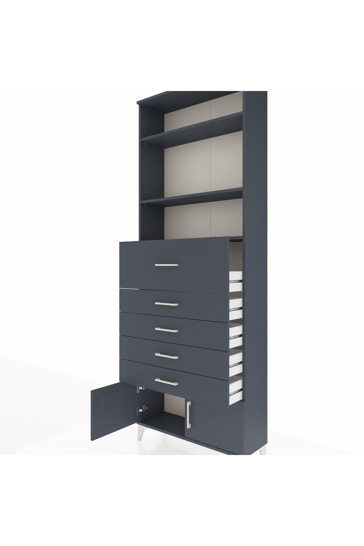 Arges Dolap 3 Raflı 5 Çekmeceli 2 Kapaklı 88x30x243 - S33M126V5A