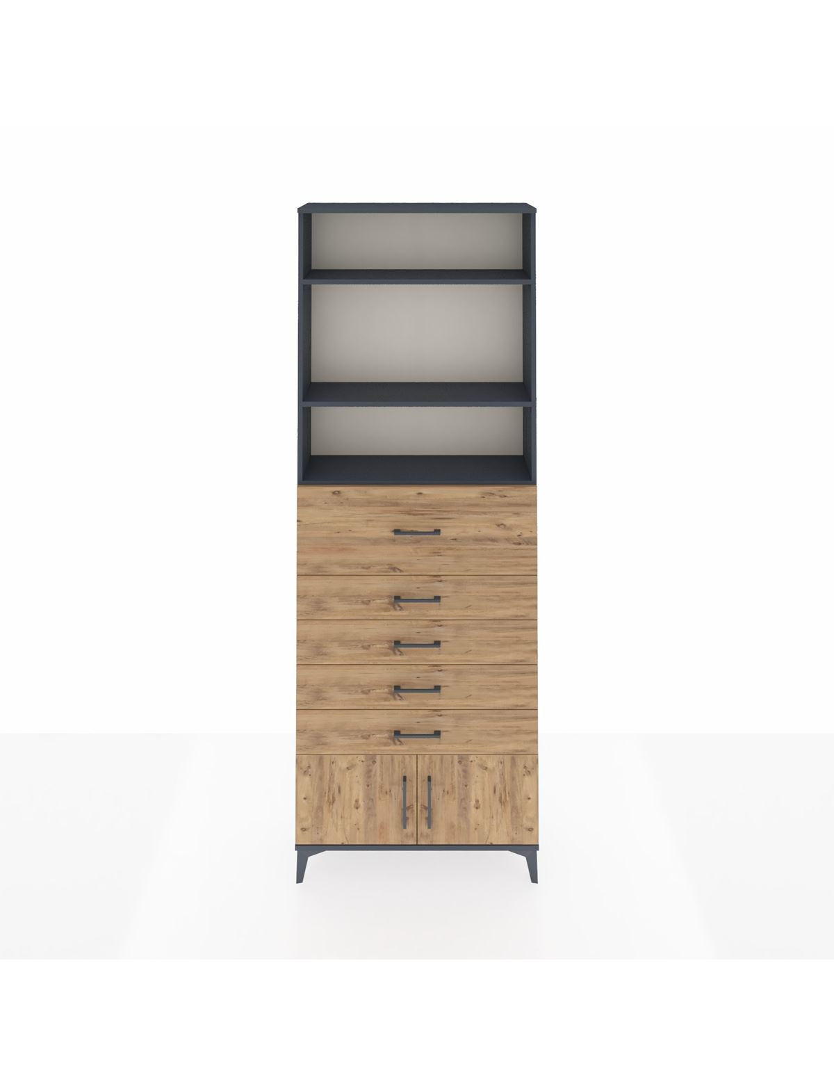Arges Dolap 3 Raflı 5 Çekmeceli 2 Kapaklı 88x30x243 - S33M126V6A