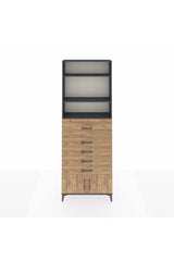 Arges Dolap 3 Raflı 5 Çekmeceli 2 Kapaklı 88x30x243