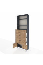 Arges Dolap 3 Raflı 5 Çekmeceli 2 Kapaklı 88x30x243 - S33M126V6A