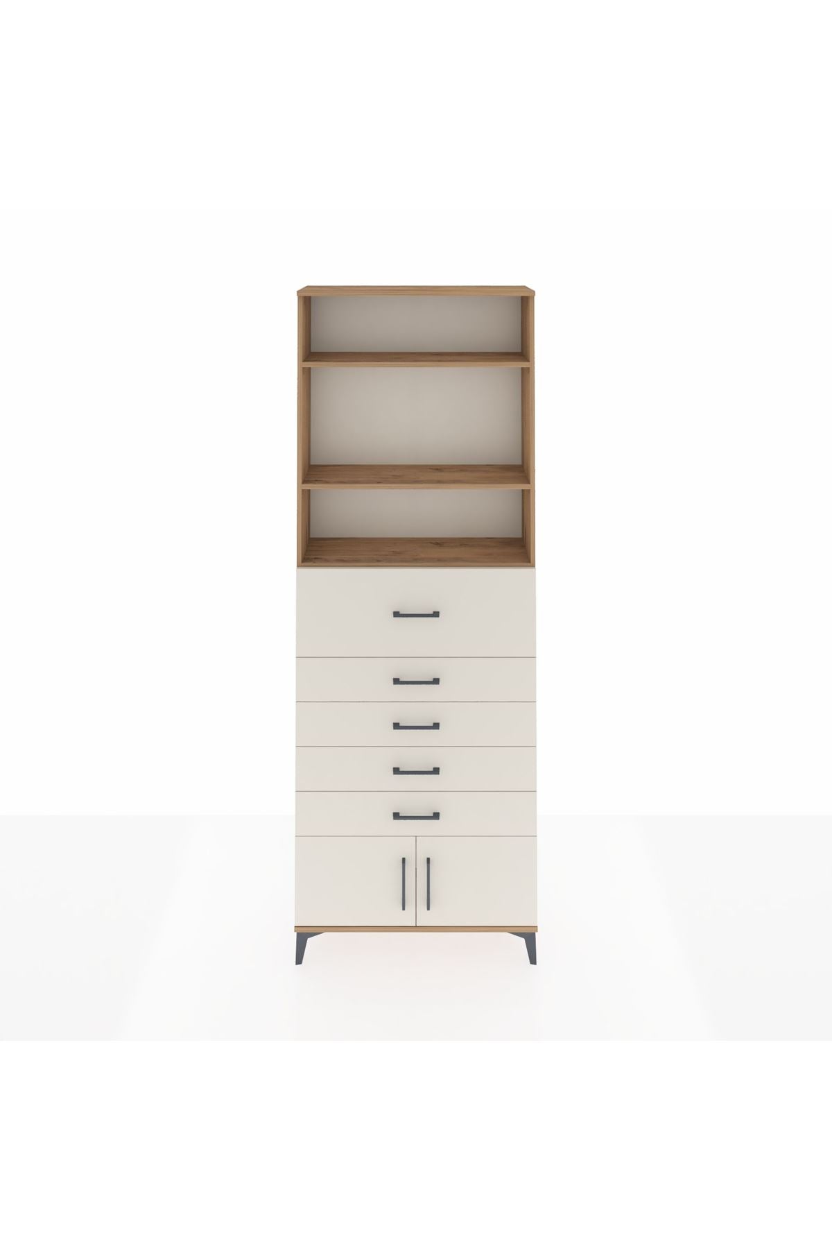 Arges Dolap 3 Raflı 5 Çekmeceli 2 Kapaklı 88x30x243 - S33M126V7A
