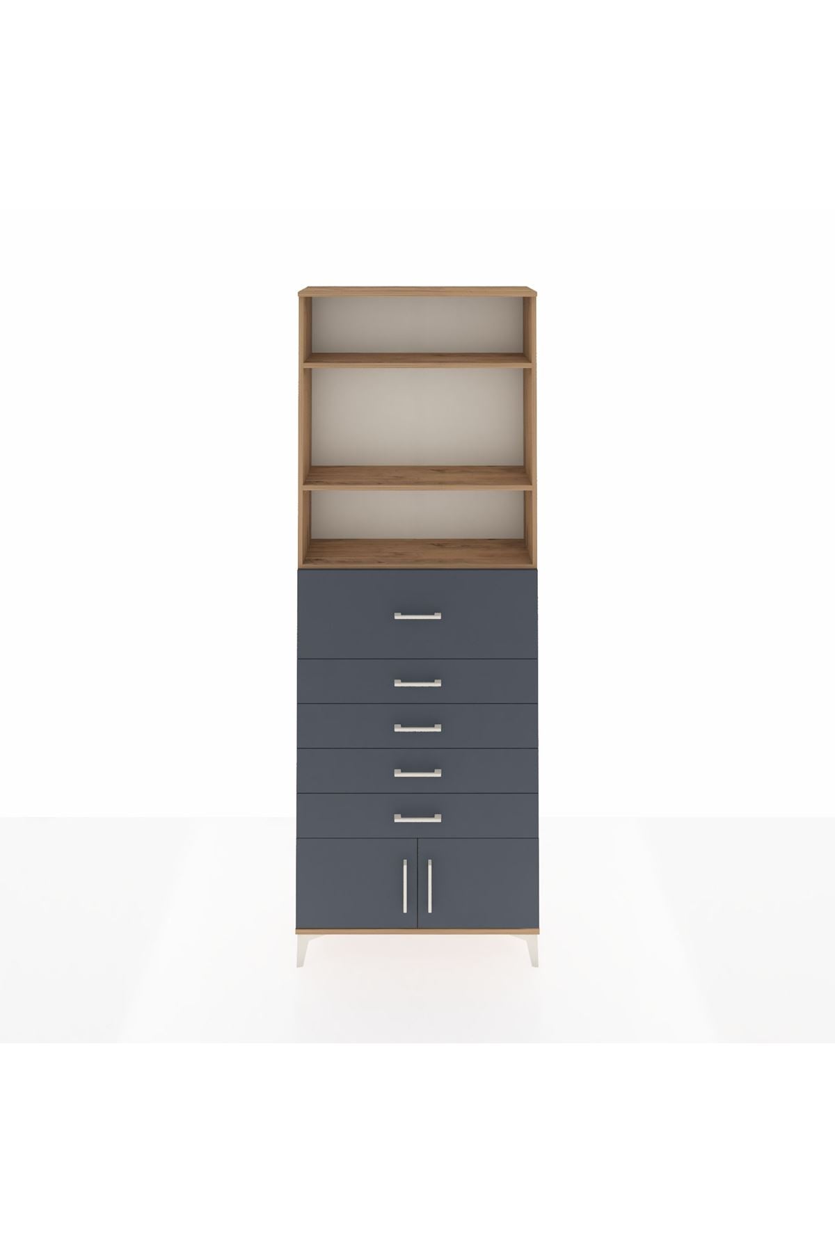 Arges Dolap 3 Raflı 5 Çekmeceli 2 Kapaklı 88x30x243 - S33M126V8A