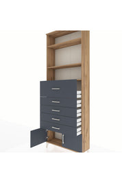 Arges Dolap 3 Raflı 5 Çekmeceli 2 Kapaklı 88x30x243 - S33M126V8A
