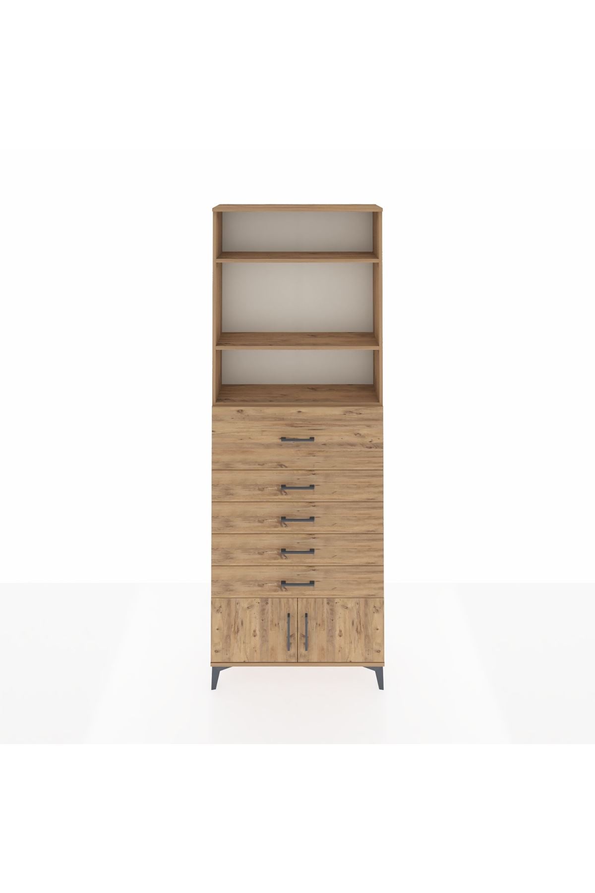 Arges Dolap 3 Raflı 5 Çekmeceli 2 Kapaklı 88x30x243 - S33M126V9A