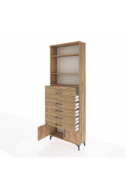 Arges Dolap 3 Raflı 5 Çekmeceli 2 Kapaklı 88x30x243 - S33M126V9A