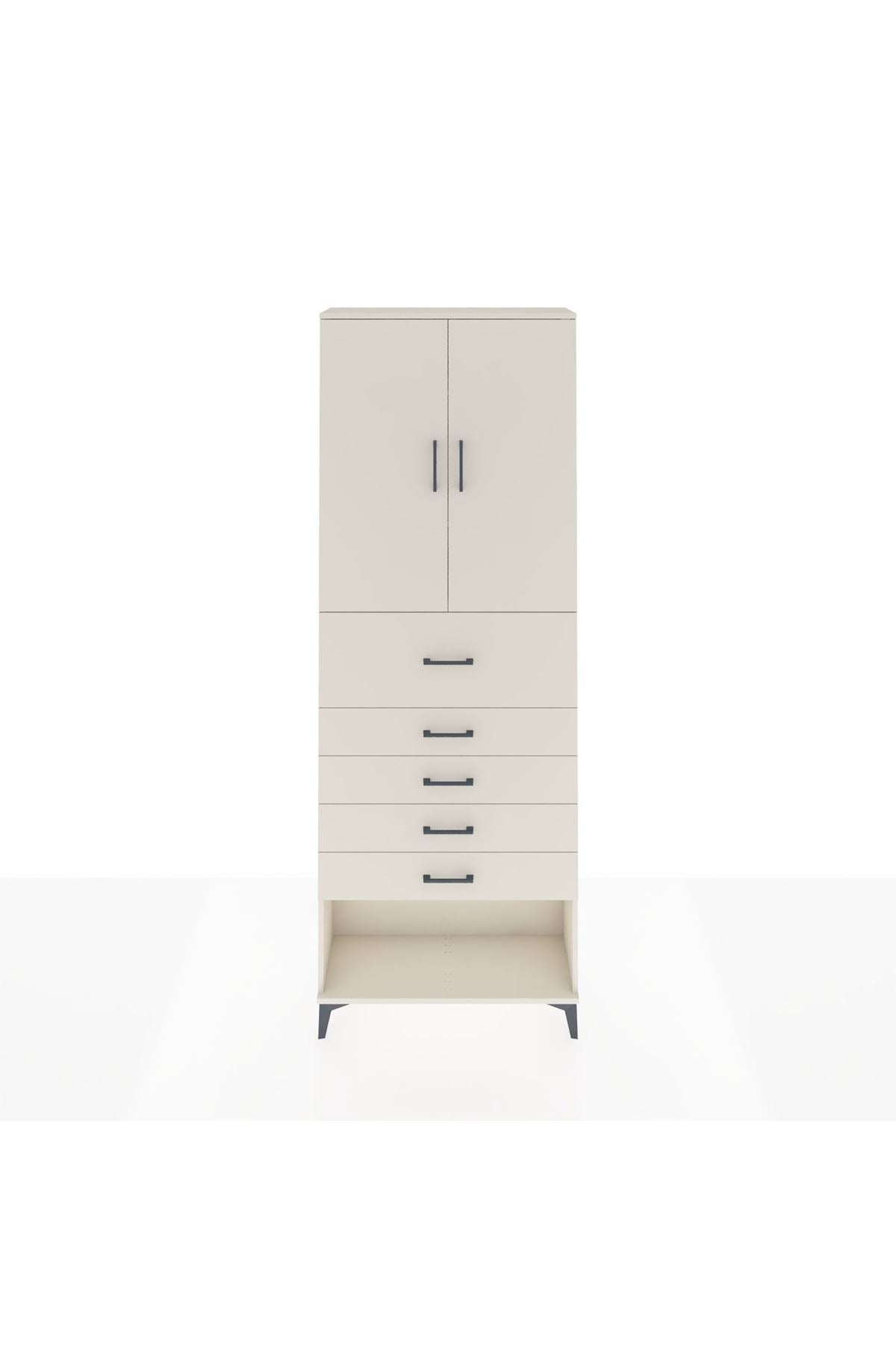 Arges Dolap 3 Raflı 5 Çekmeceli 2 Kapaklı 88x30x243 - S33M127V1A