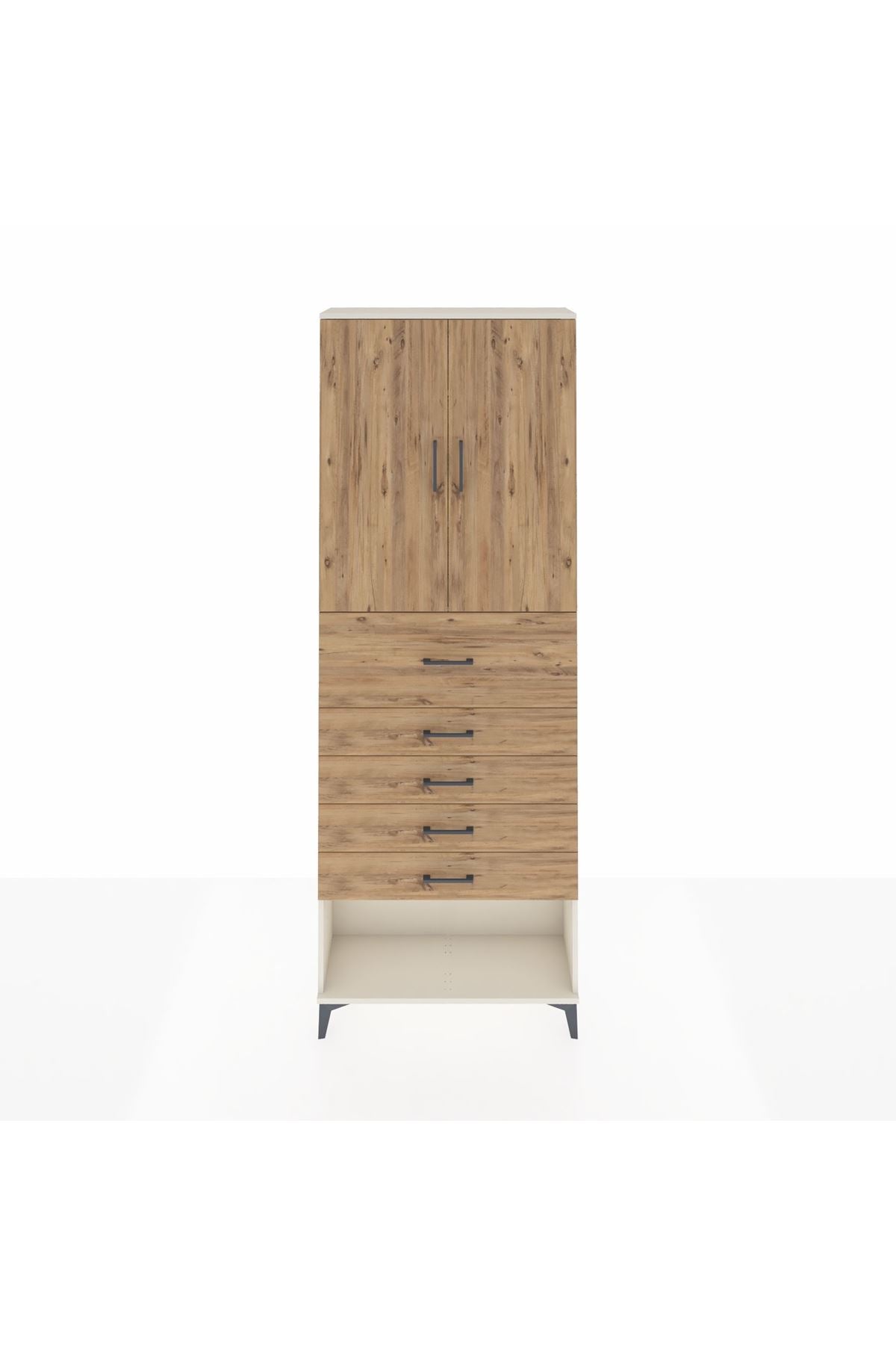Arges Dolap 3 Raflı 5 Çekmeceli 2 Kapaklı 88x30x243 - S33M127V3A