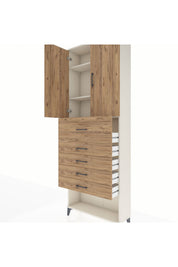 Arges Dolap 3 Raflı 5 Çekmeceli 2 Kapaklı 88x30x243 - S33M127V3A