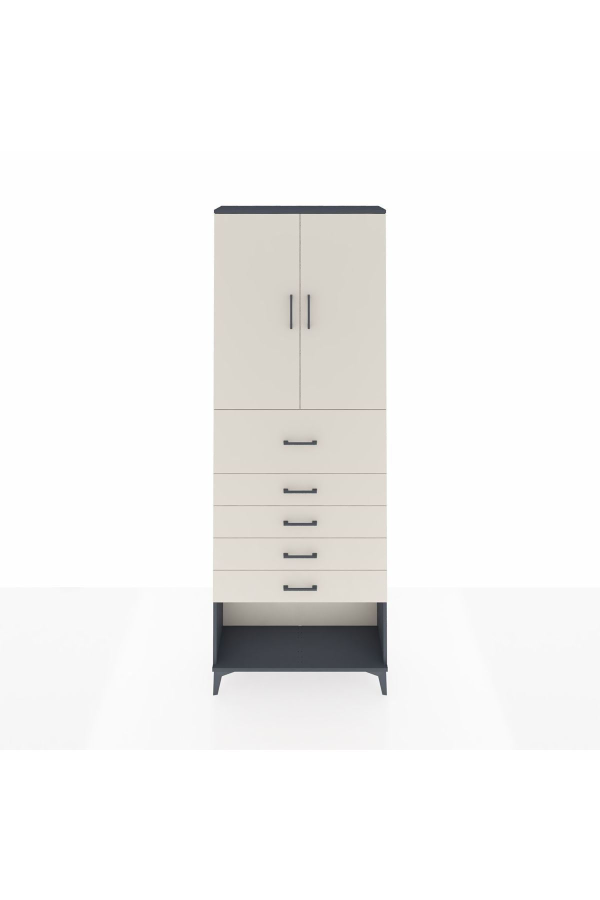 Arges Dolap 3 Raflı 5 Çekmeceli 2 Kapaklı 88x30x243 - S33M127V4A