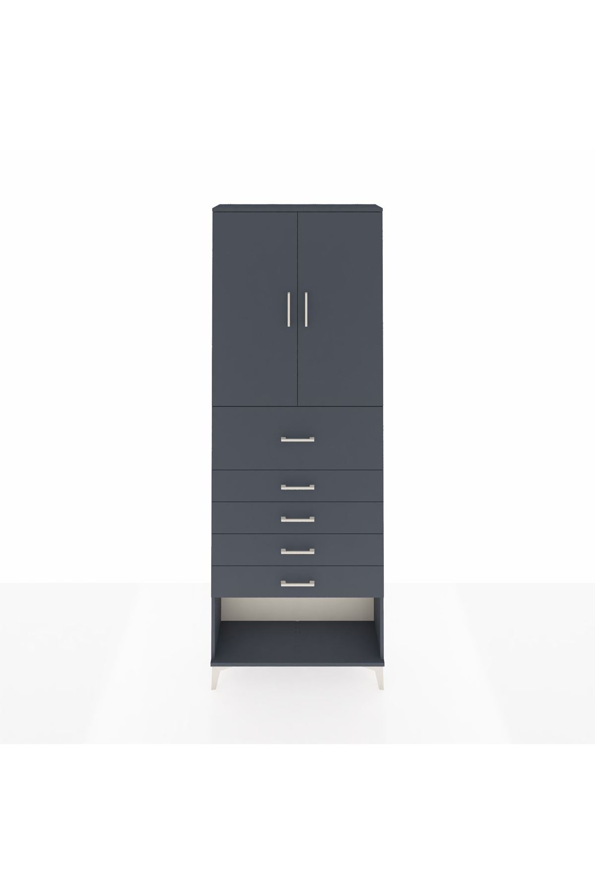Arges Dolap 3 Raflı 5 Çekmeceli 2 Kapaklı 88x30x243 - S33M127V5A