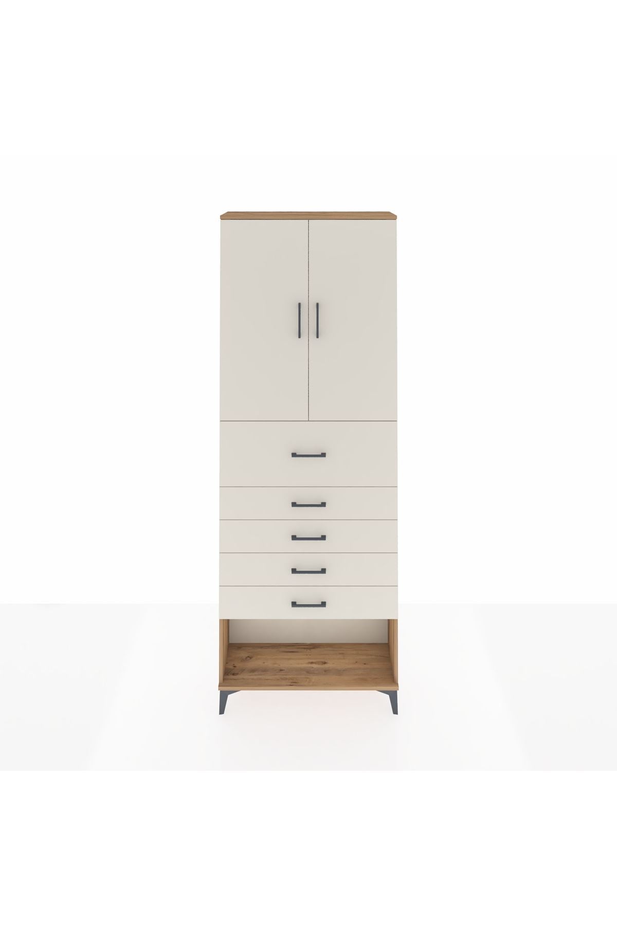 Arges Dolap 3 Raflı 5 Çekmeceli 2 Kapaklı 88x30x243 - S33M127V7A