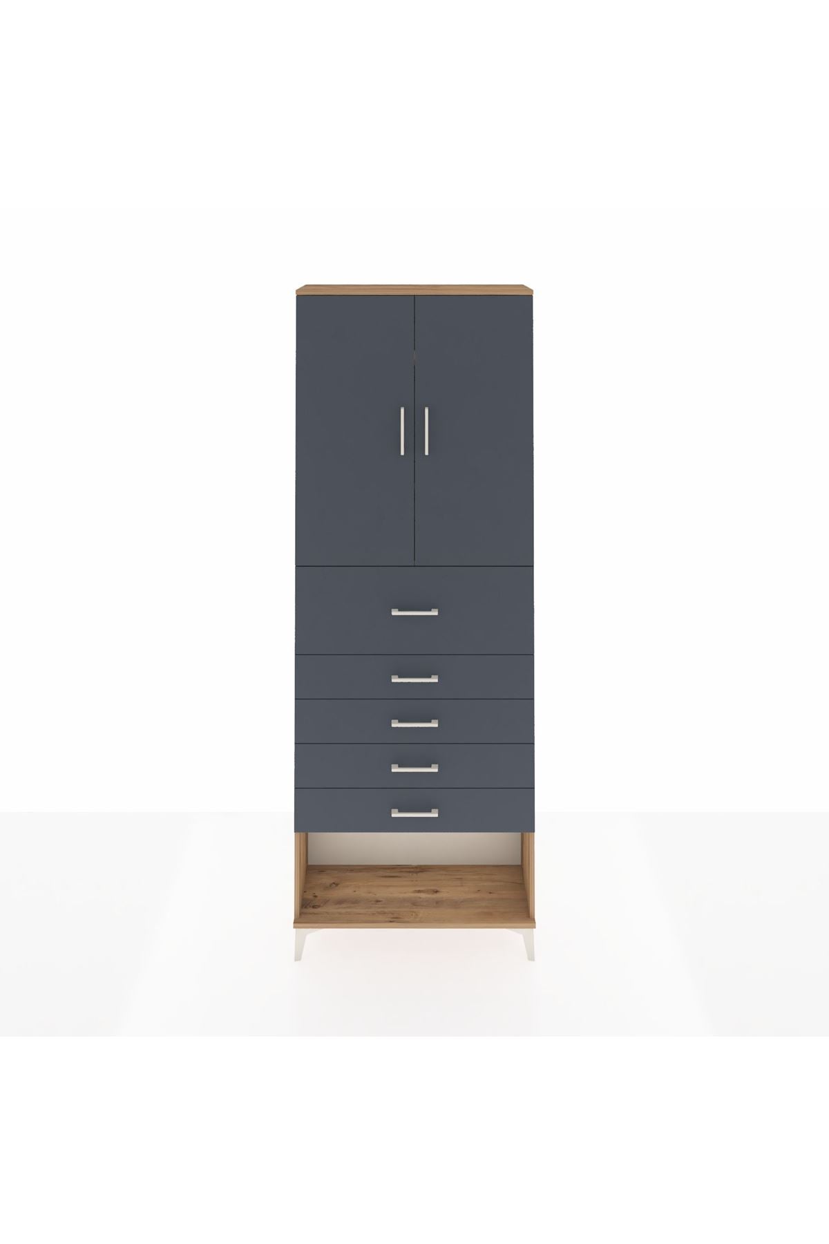 Arges Dolap 3 Raflı 5 Çekmeceli 2 Kapaklı 88x30x243 - S33M127V8A