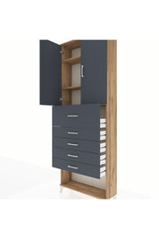 Arges Dolap 3 Raflı 5 Çekmeceli 2 Kapaklı 88x30x243 - S33M127V8A