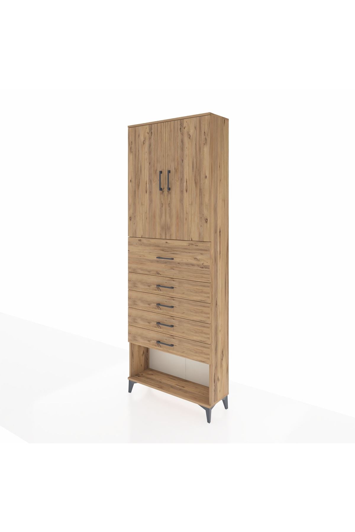 Arges Dolap 3 Raflı 5 Çekmeceli 2 Kapaklı 88x30x243 - S33M127V9A