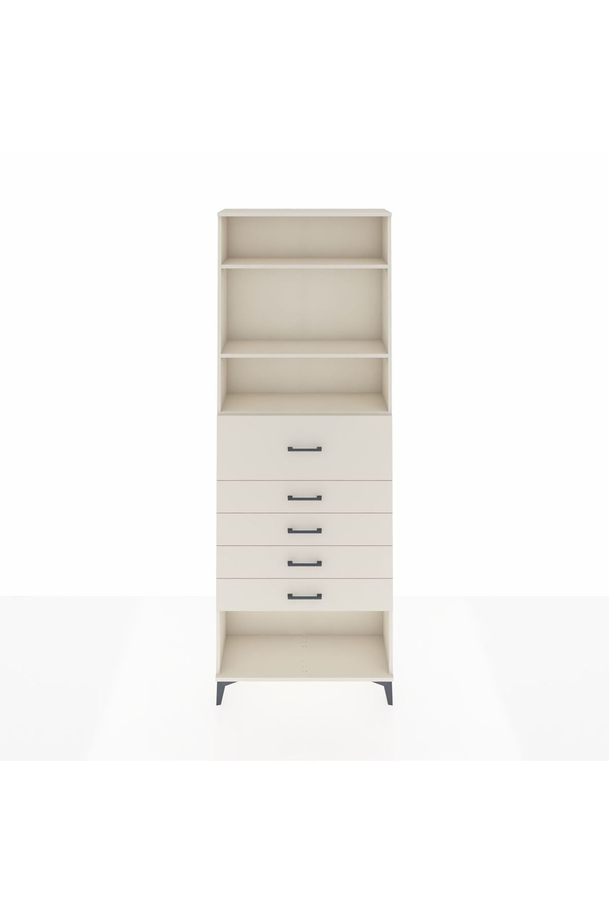 Arges Dolap 3 Raflı 5 Çekmeceli 88x30x243 - S33M128V1A