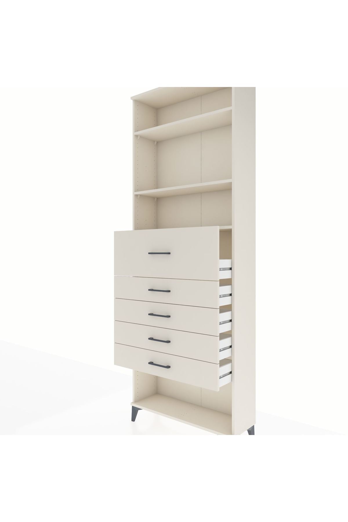 Arges Dolap 3 Raflı 5 Çekmeceli 88x30x243 - S33M128V1A
