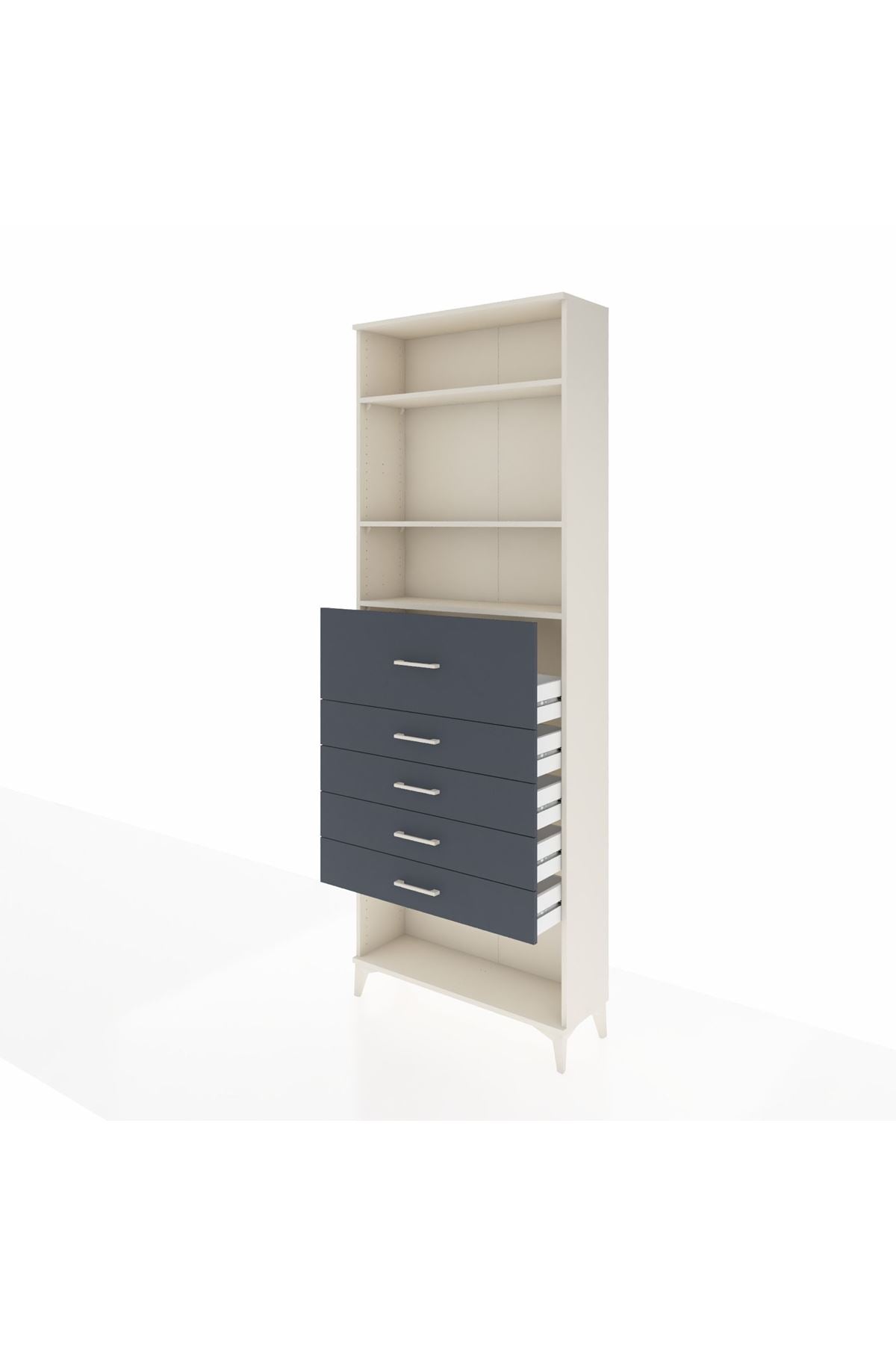 Arges Dolap 3 Raflı 5 Çekmeceli 88x30x243 - S33M128V2A