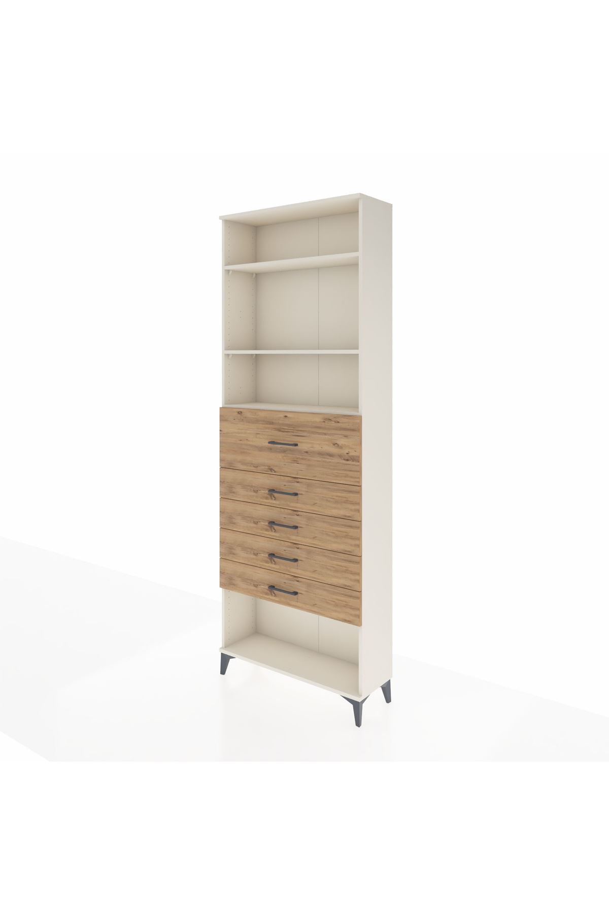 Arges Dolap 3 Raflı 5 Çekmeceli 88x30x243 - S33M128V3A