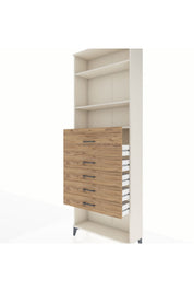 Arges Dolap 3 Raflı 5 Çekmeceli 88x30x243 - S33M128V3A