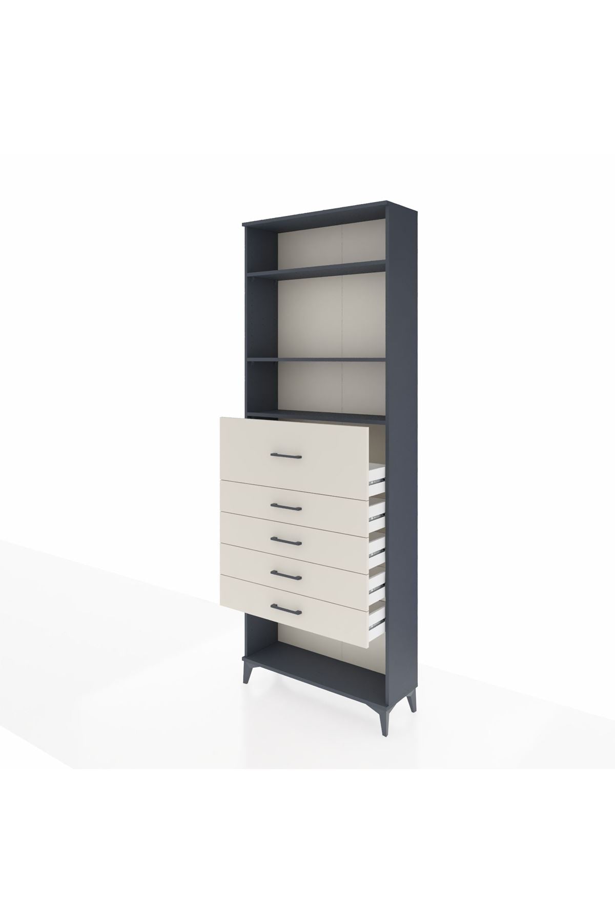 Arges Dolap 3 Raflı 5 Çekmeceli 88x30x243 - S33M128V4A
